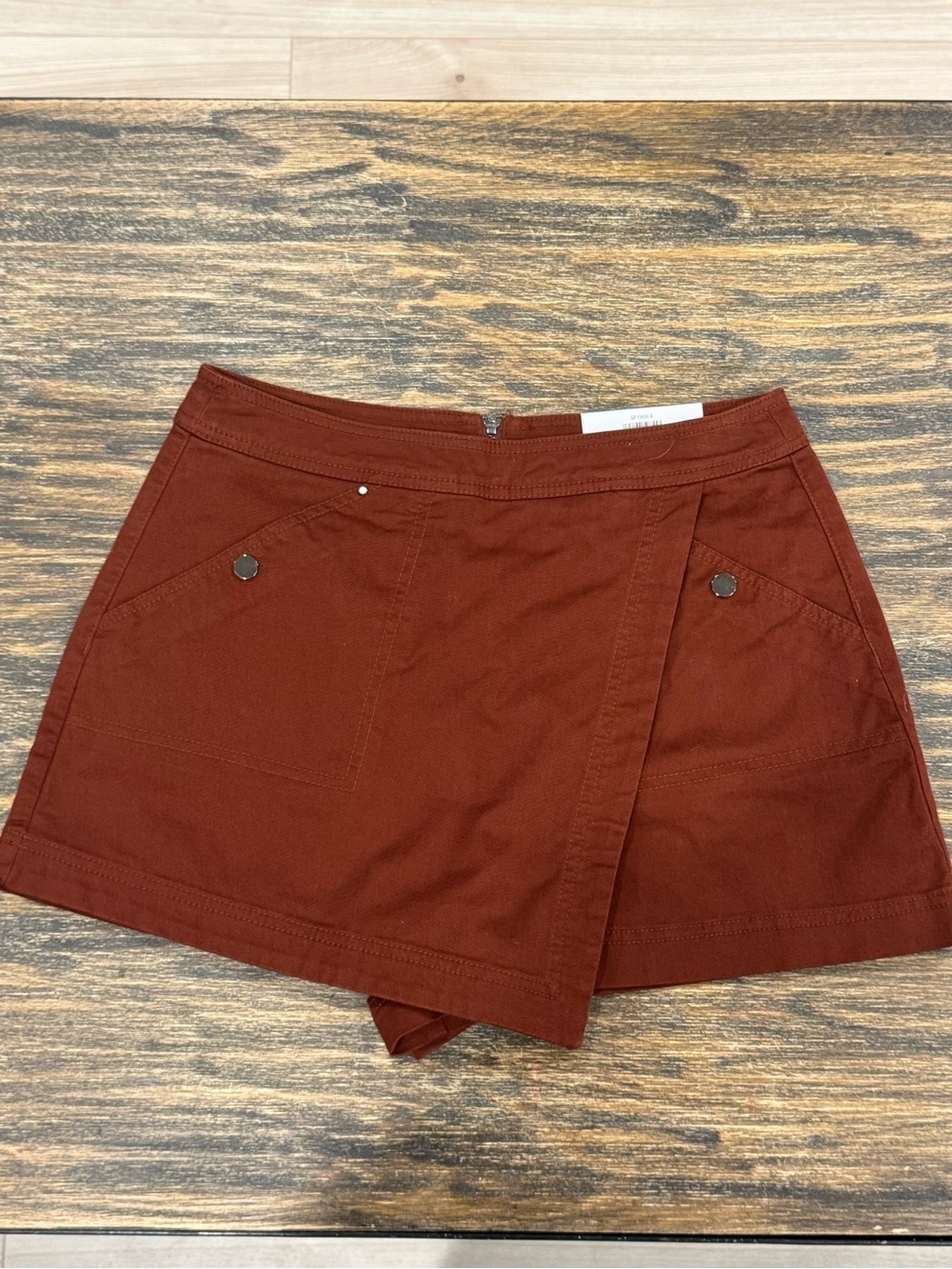 ON 34TH Rust Brown Mini Skort Size 8 NWT Utility Style Skirt Shorts